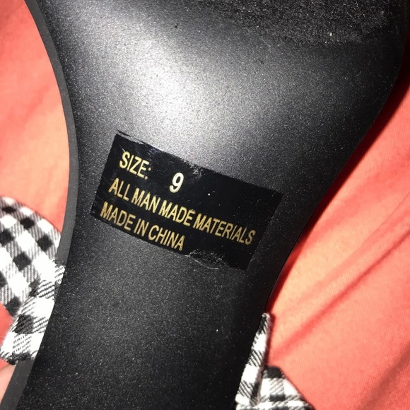 NWOT Charlotte Russe black heels with plaid size 9 - Picture 4 of 4